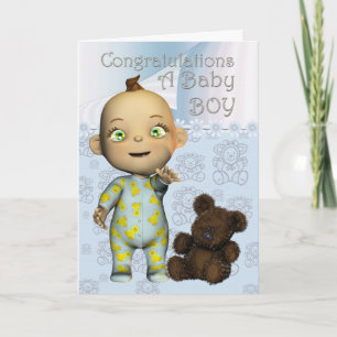 Carte Félicitations A Baby Boy Card avec dessin