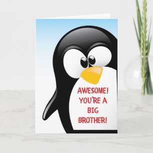 Carte Félicitations à Big Brother, Super Penguin