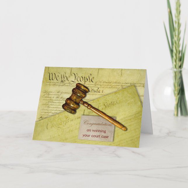 Carte Félicitations à Gavel, Coque de la Cour gagnante (Devant)