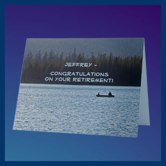 Carte Félicitations à JUMBO Retraite de tous, Pêche