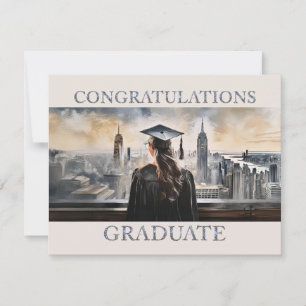 Carte Félicitations à la diplômée américaine
