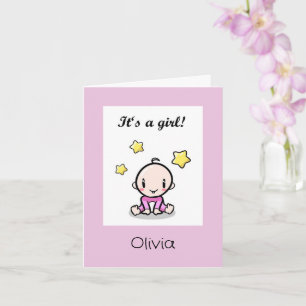 Carte Félicitations À La Fille Du Bébé customisée Avec T