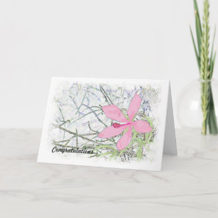 Carte Félicitations à la fin du secondaire Pink Hibisc