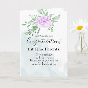 Carte Félicitations à la grossesse d'Eucalyptus Rose pou