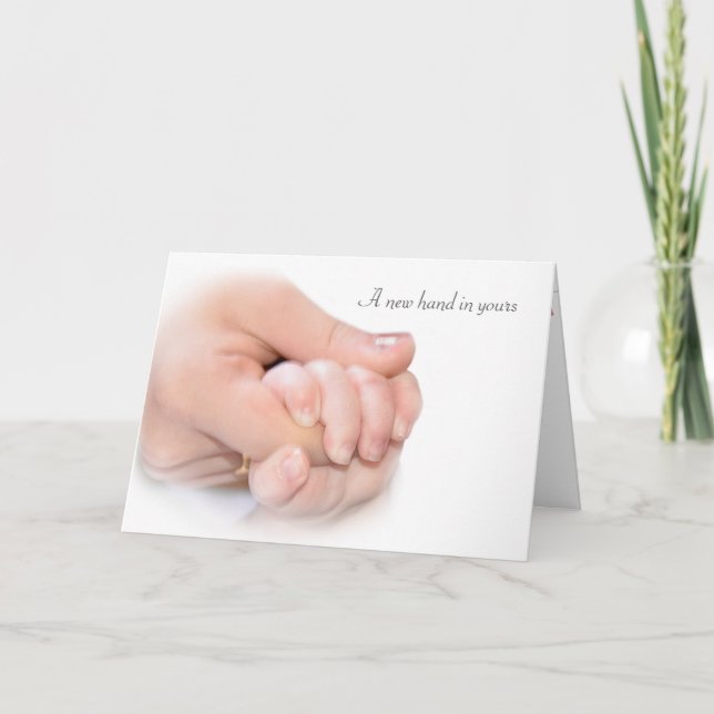 Carte Félicitations à la main du bébé (Devant)