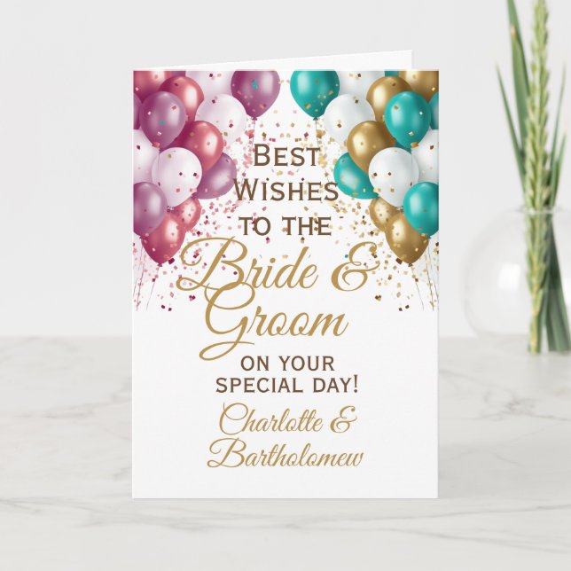 Carte Félicitations à la mariée et à la chambre mariage (Devant)