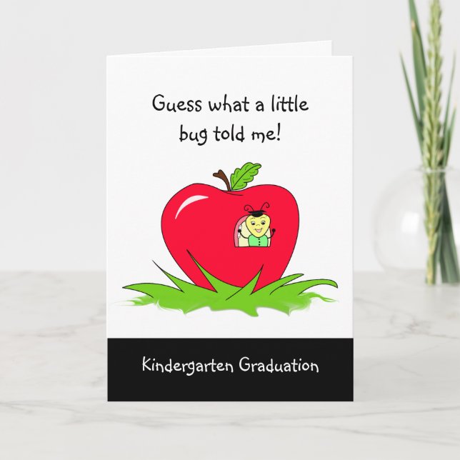Carte Félicitations à la pomme rouge à la maternelle (Devant)