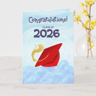 Carte Félicitations à la promotion 2026 Casquette de rem