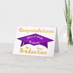 Carte Félicitations à la promotion 2026 diplômés pourpre