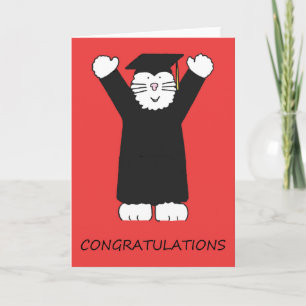 Carte Félicitations à la remise des diplômes Cartoon Cat