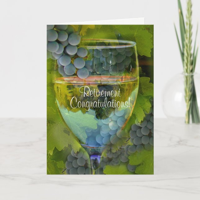 Carte Félicitations à la retraite Humour à vin (Devant)