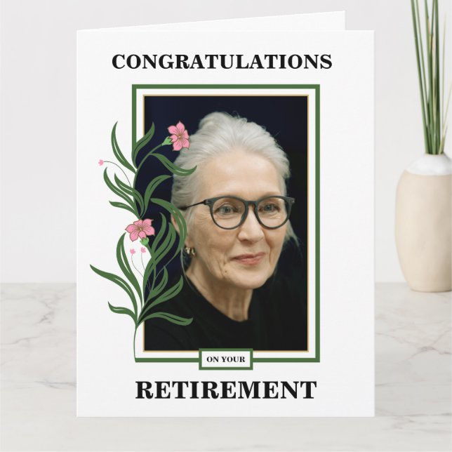 Carte Félicitations à la retraite photo personnalisée (Devant)