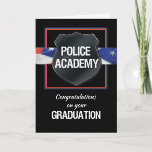 Carte Félicitations à l'académie de police, Noir w