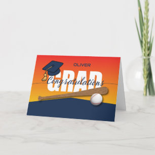 Carte Félicitations à l'athlète de baseball diplômé
