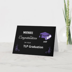 Carte Félicitations à l'école Noir et pourpre