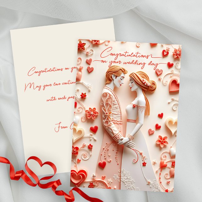 Carte Félicitations à l'épouse et au Mariage de chambre  (Créateur téléchargé)