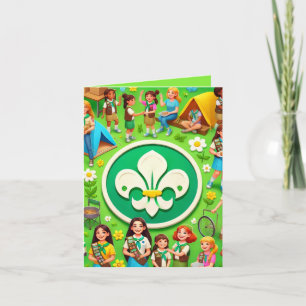 Carte Félicitations à l'honneur des filles scout pour le