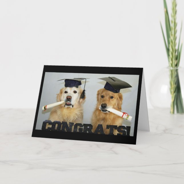 Carte Félicitations à l'obtention du diplôme d'or (Devant)