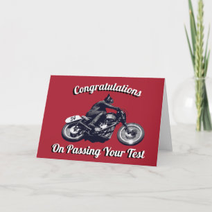 Carte Félicitations à Moto pour avoir passé votre test
