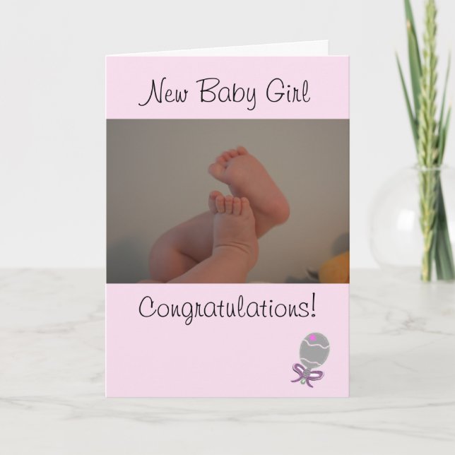 Carte Félicitations à Pink New Baby Girl (Devant)