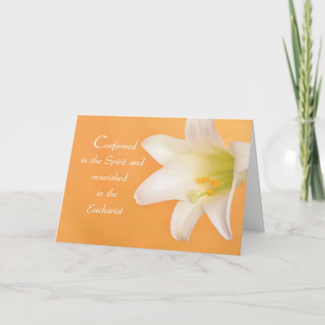 Carte Félicitations à RCIA Lily Golden Color (Devant)