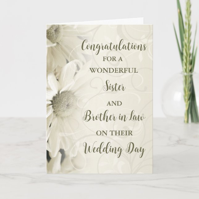 Carte Félicitations à Soeur et Frère en Droit Day (Devant)