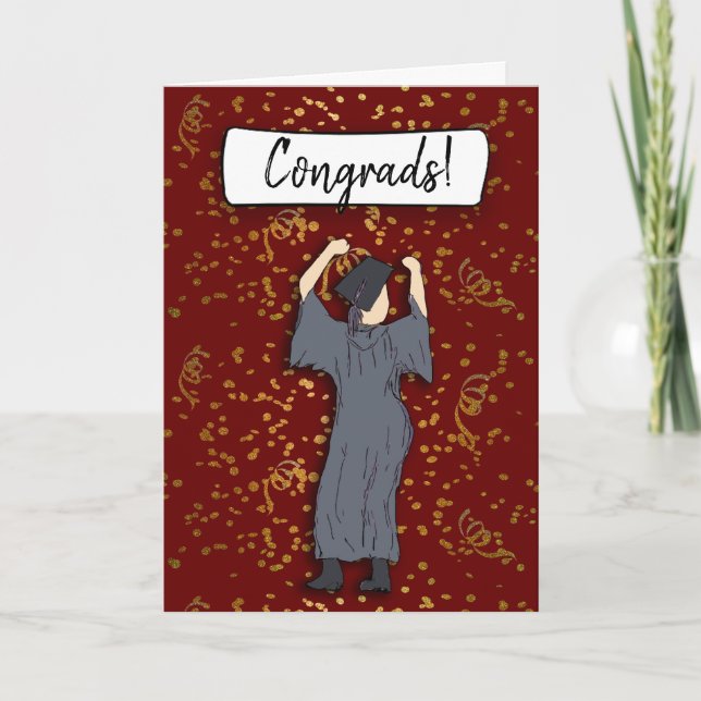 Carte Félicitations à un Confetti diplômé (Devant)