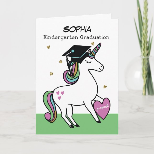 Carte Félicitations à Unicorn pour les diplômes de mater (Devant)