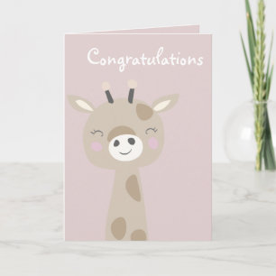 Carte Félicitations À Votre Groupe De Joy Giraffe Pink