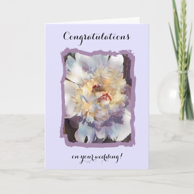 Carte Félicitations à votre mariage white Peony (Devant)