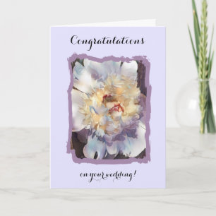 Carte Félicitations à votre mariage white Peony