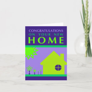 Carte félicitations à votre nouvelle maison : pop formes