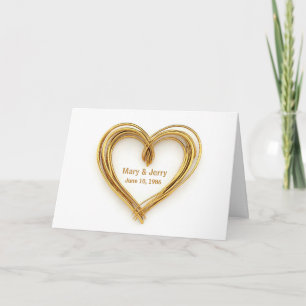 Carte Félicitations Anniversaire Gold Wire Heart