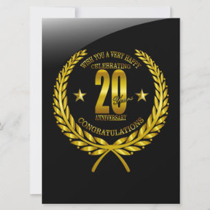 Carte Félicitations au 20e anniversaire