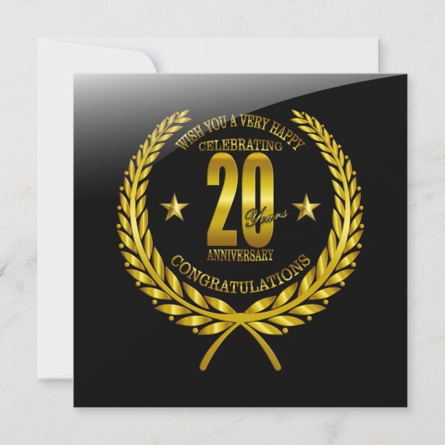Carte Félicitations au 20e anniversaire (Devant)