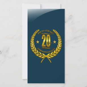 Carte Félicitations au 20e anniversaire
