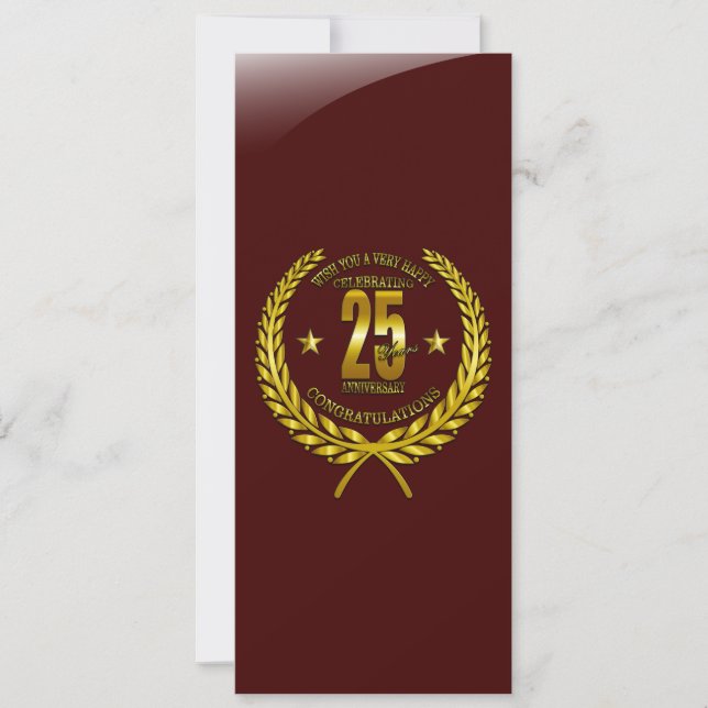 Carte Félicitations au 25e anniversaire (Devant)