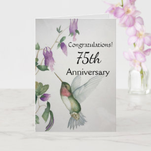 Carte Félicitations au 75e anniversaire Hummingbird