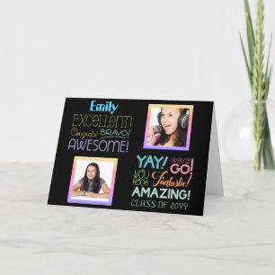 Carte Félicitations au COLLAGE PHOTO de réussite de l'ex