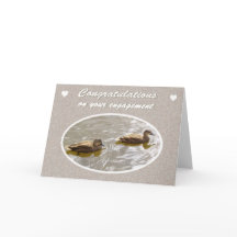 Félicitations au Fiançailles, paire de canards à b