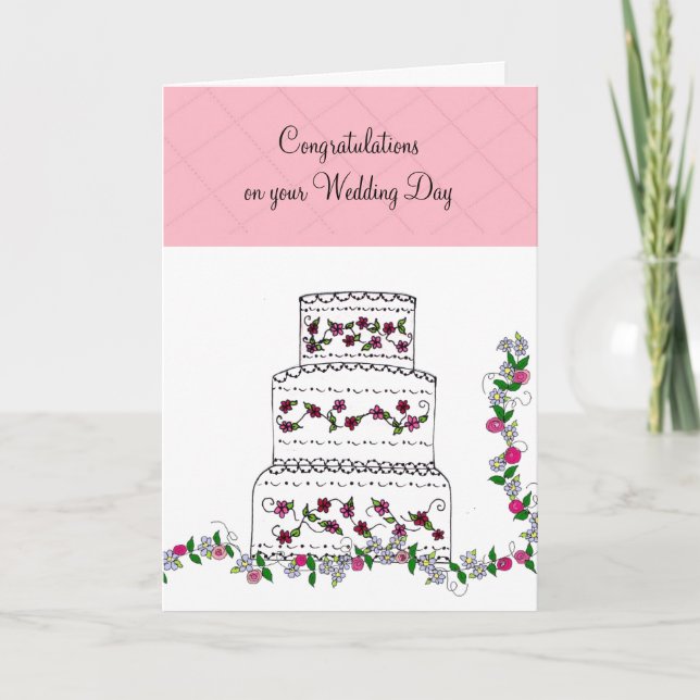 Carte Félicitations au mariage de mariage Cake (Devant)
