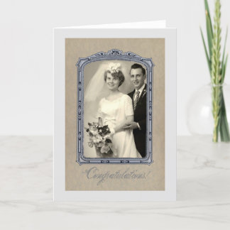 Carte Félicitations au mariage vintage