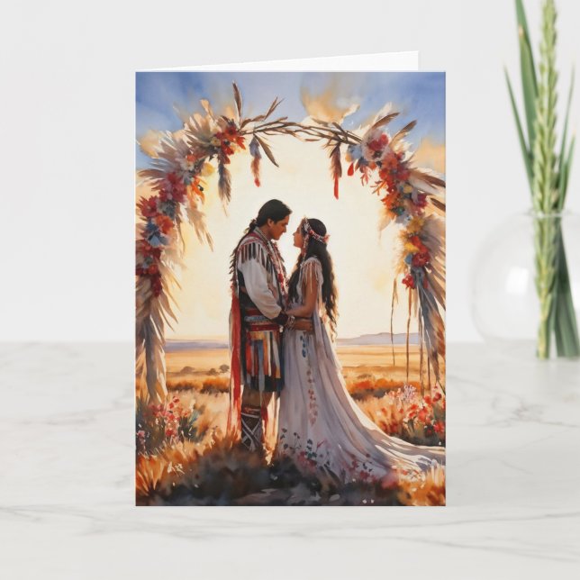 Carte Félicitations aux Amérindiens pour le Mariage (Devant)