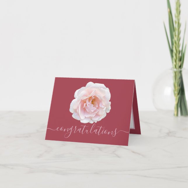 Carte Félicitations aux Arrière - plans magnifiques Rose (Devant)