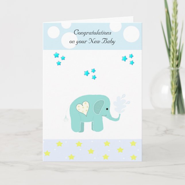 Carte Félicitations aux bébés éléphants (Devant)