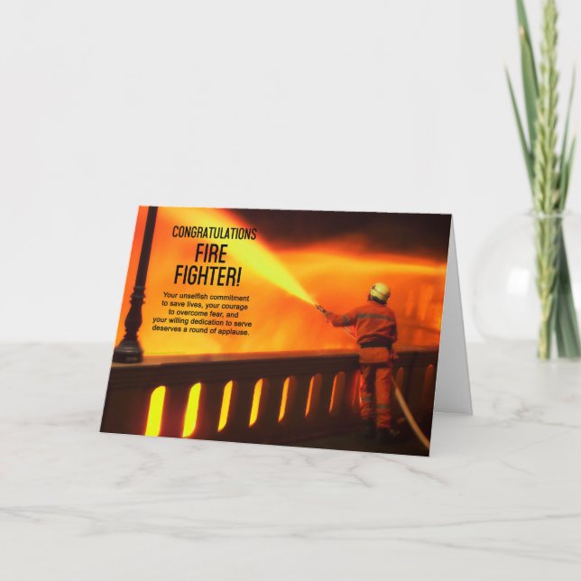 Carte Félicitations aux diplômés des pompiers (Devant)