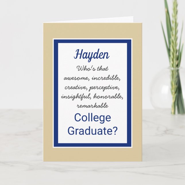 Carte Félicitations aux diplômés du collège (Devant)