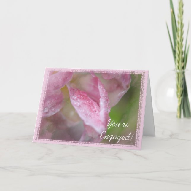 Carte Félicitations aux Fiançailles de Tulipe Roses Fanc (Devant)