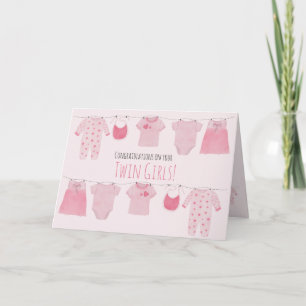 Carte Félicitations aux filles jumelles