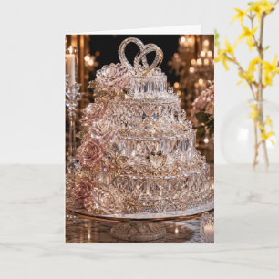 Carte Félicitations aux jeunes mariés Gâteau en verre cr